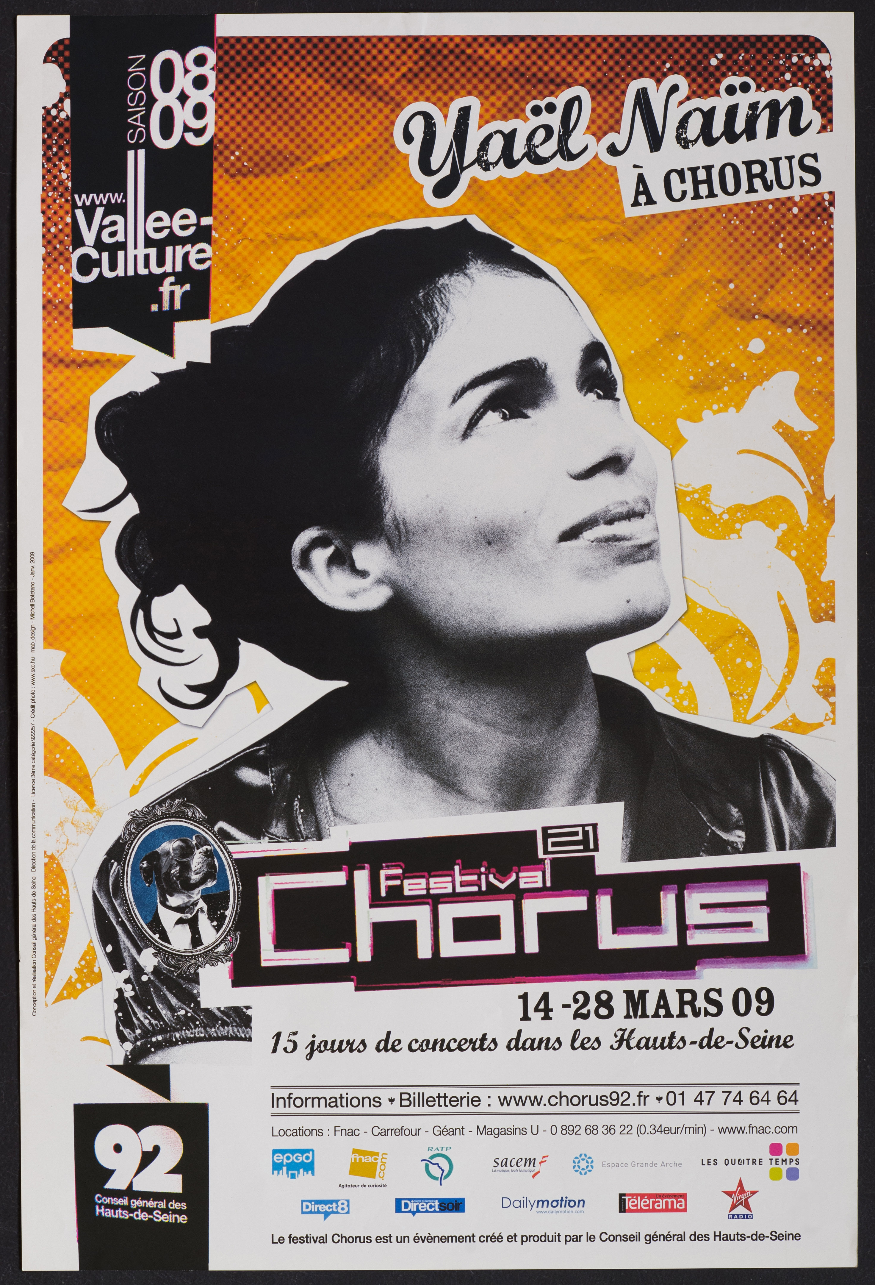 Yaël Naïm à à Chorus. Festival Chorus 21e édition 14-28 mars 09 […]. - CG 92, 2009. - 1 affiche ill. coul., 60 x 40 cm.