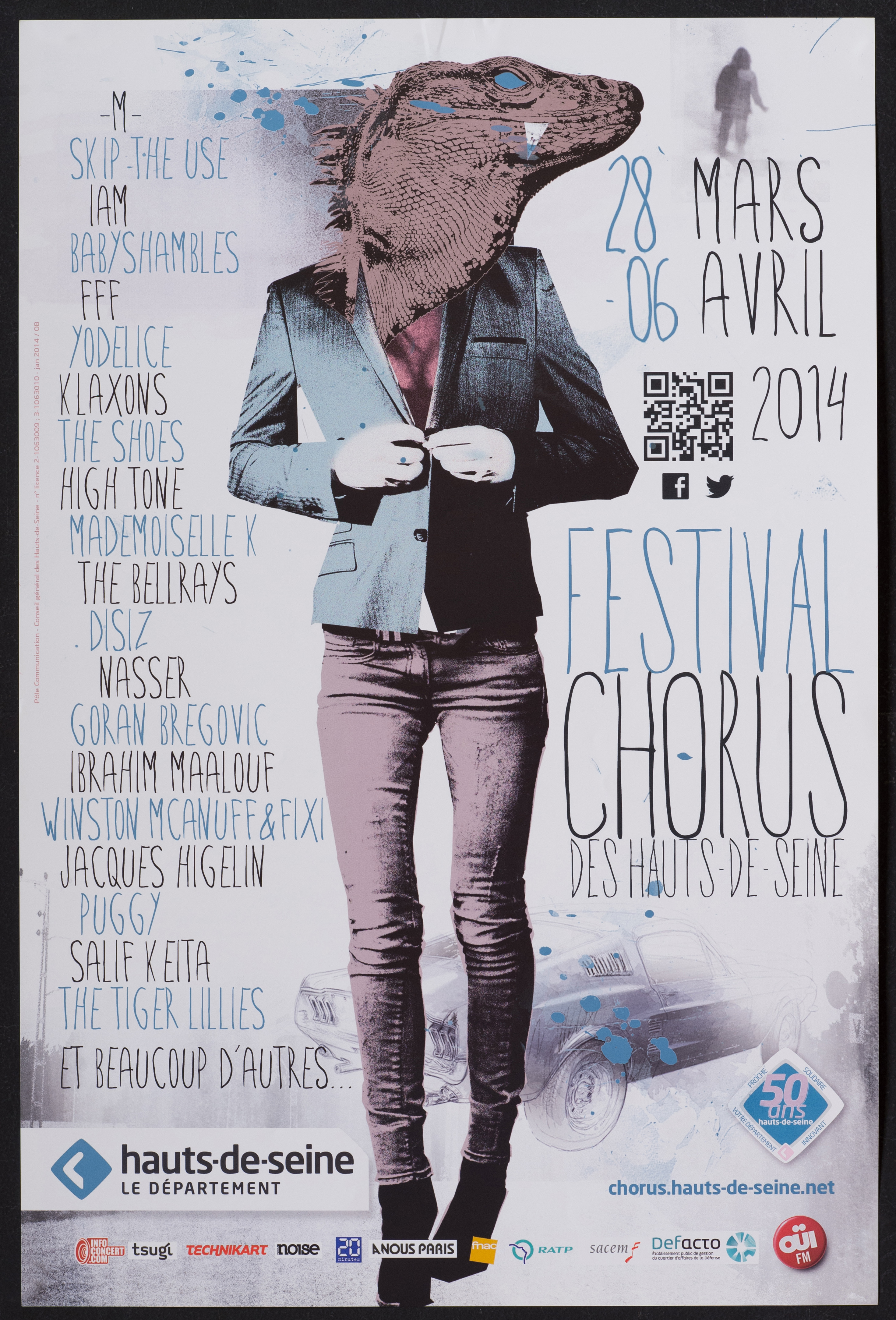 Festival chorus des Hauts-de-Seine 28 mars-6 avril 2014. [liste des artistes ...]. - CG 92, 2014. - 1 affiche ill. coul., 60 x 40 cm.