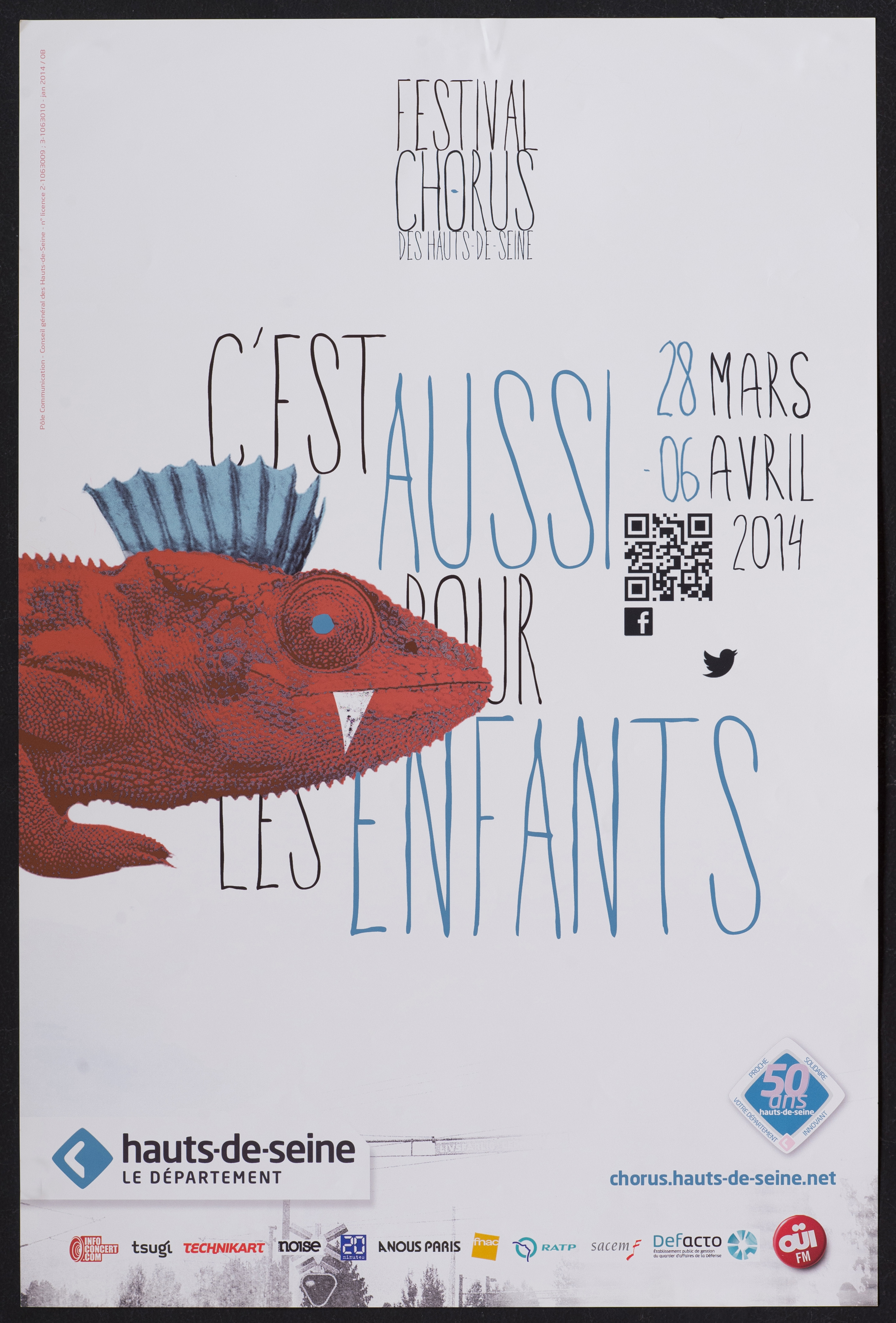 Festival chorus des Hauts-de-Seine 28 mars-6 avril 2014. C'est aussi pour les enfants […]. - CG 92, 2014. - 1 affiche ill. coul., 60 x 40 cm.