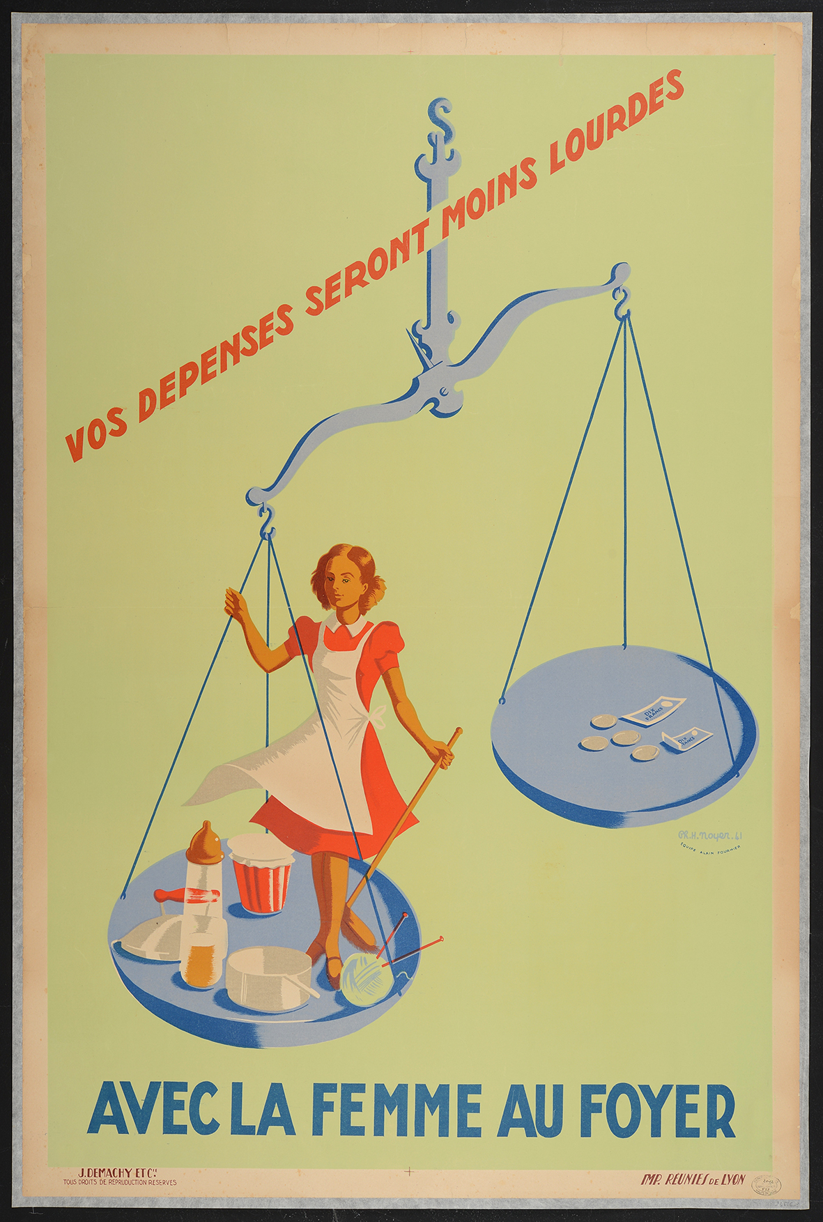 AFFICHE. GUERRE 19391945. FEMME AU FOYER. (FranceArchives)