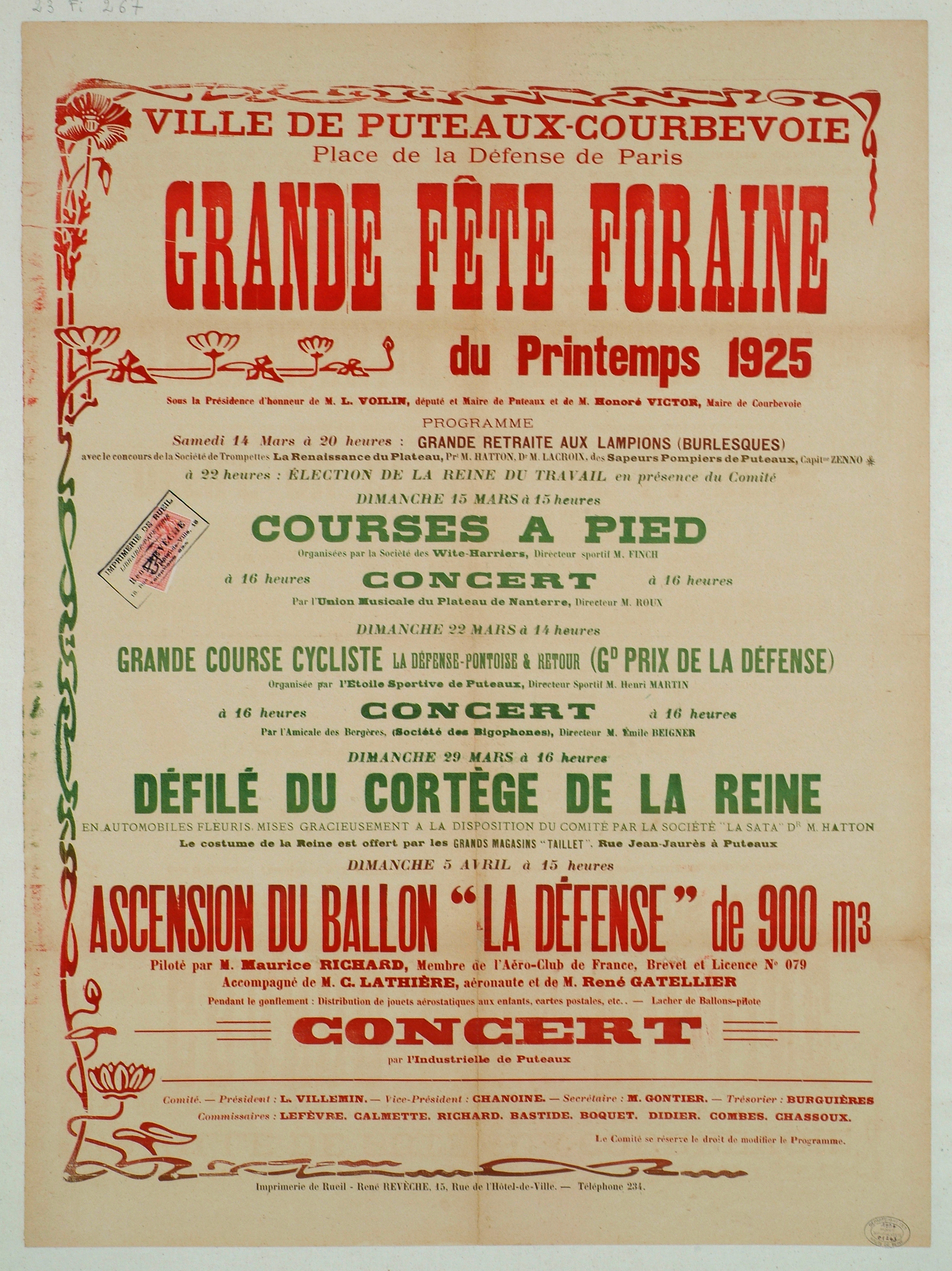 GRANDE FETE FORAINE DE PRINTEMPS 1925. PLACE DE LA DEFENSE (PUTEAUX-COURBEVOIE)