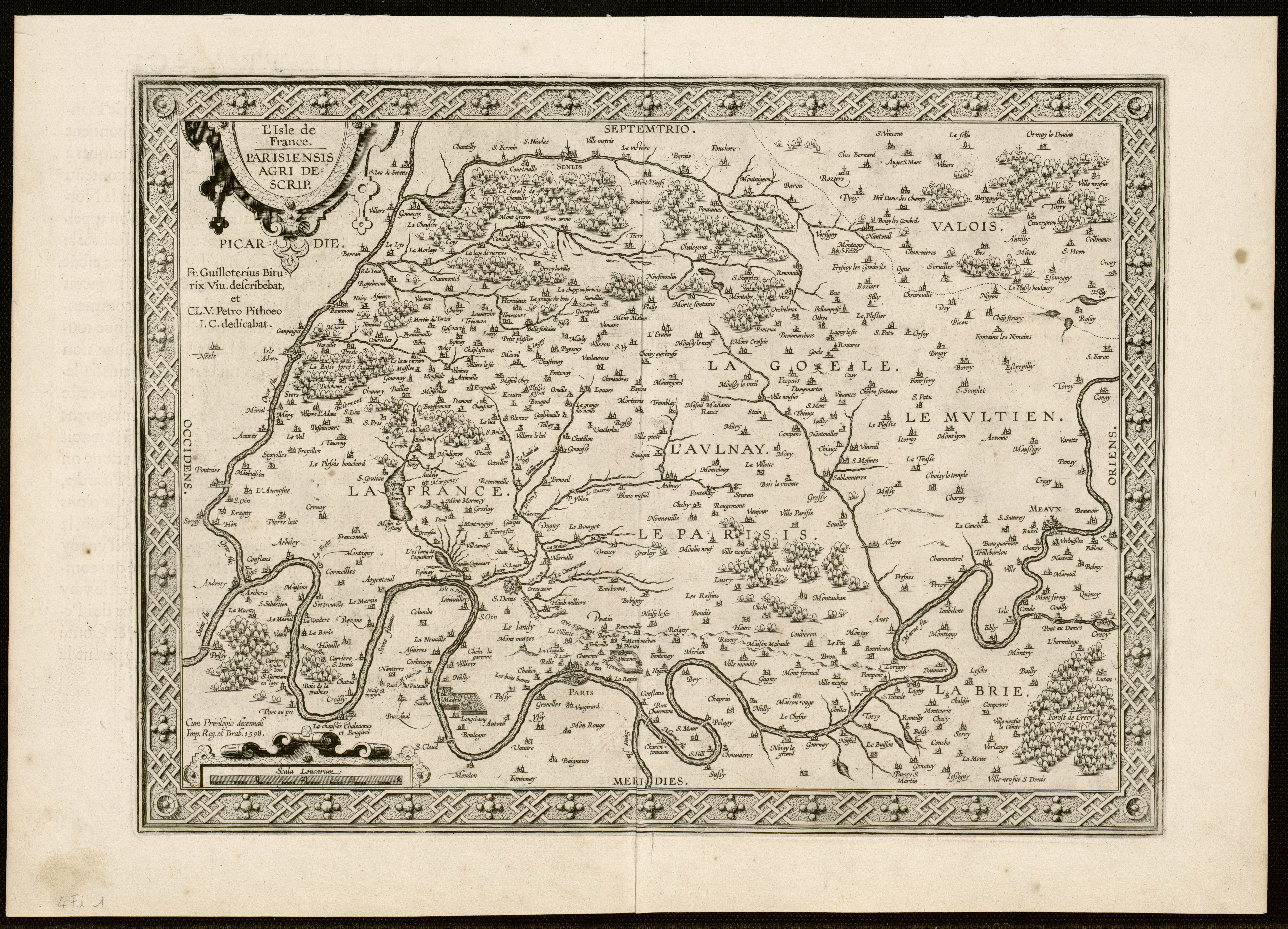 l'Ile-de-France, Parisiensis agri descriptio.1598.
