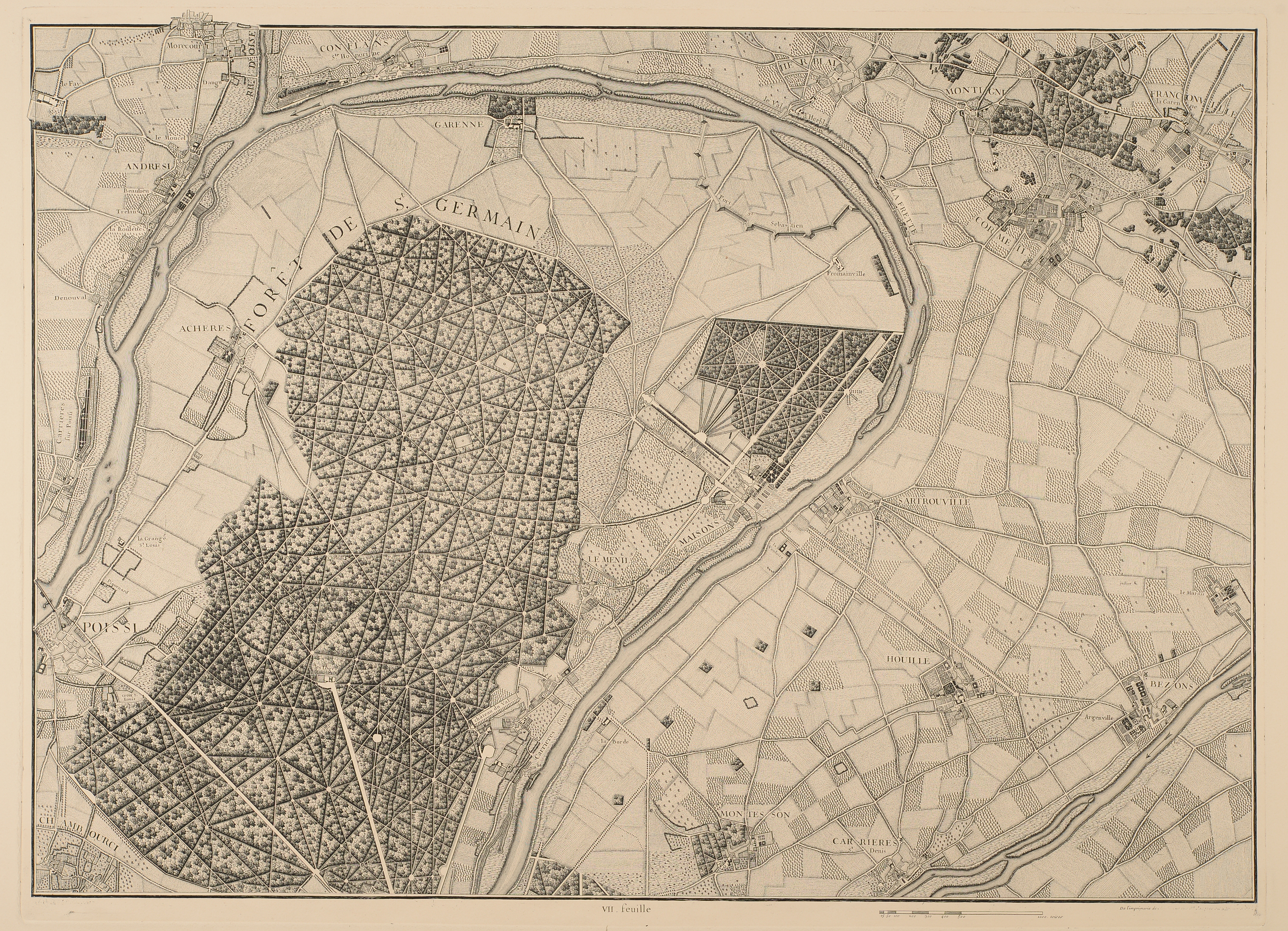 Environs de Paris levés géométriquement par M. l'abbé de La Grive. 1740.