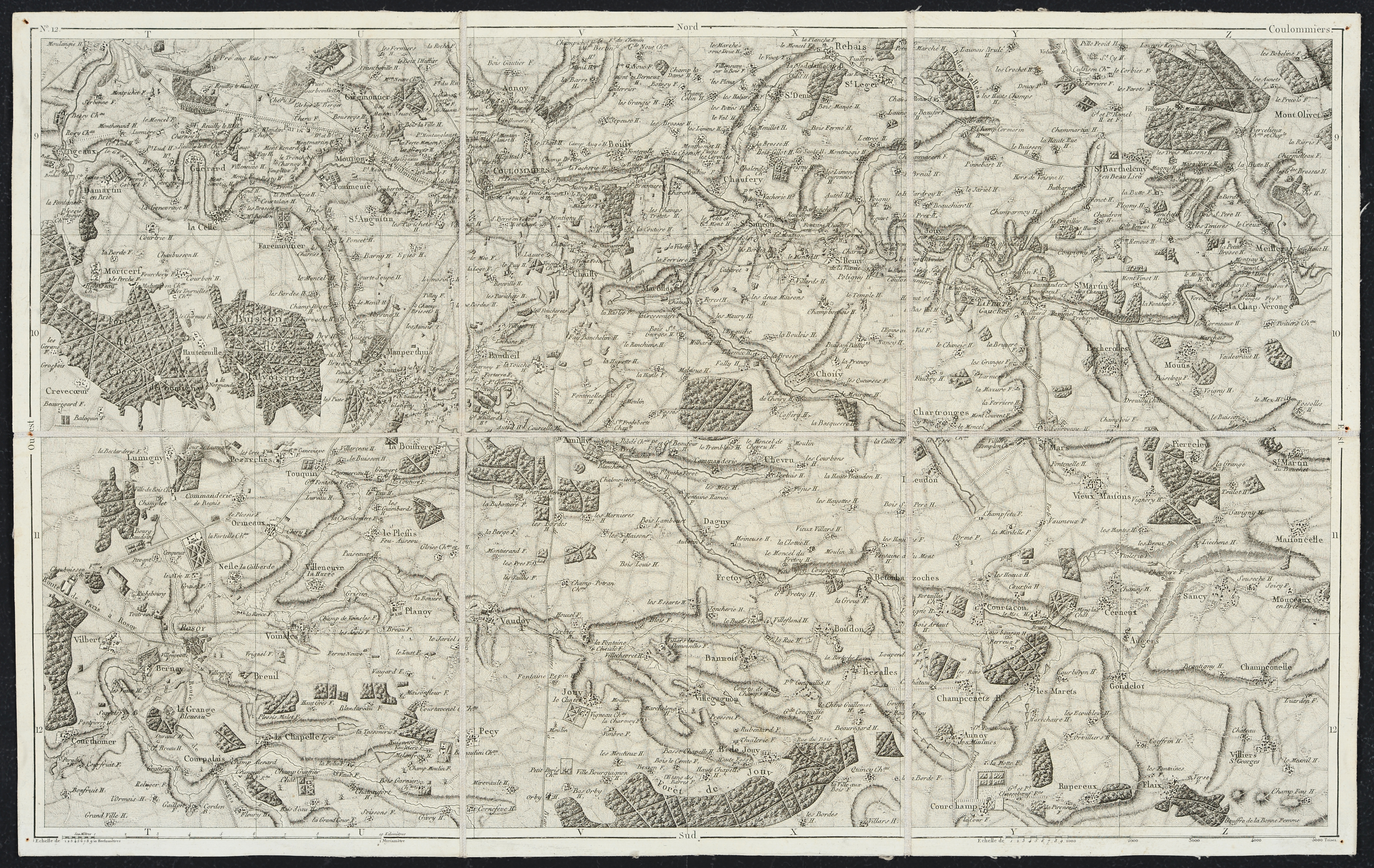 Atlas topographique en XVI feuilles des environs de Paris. 1800.