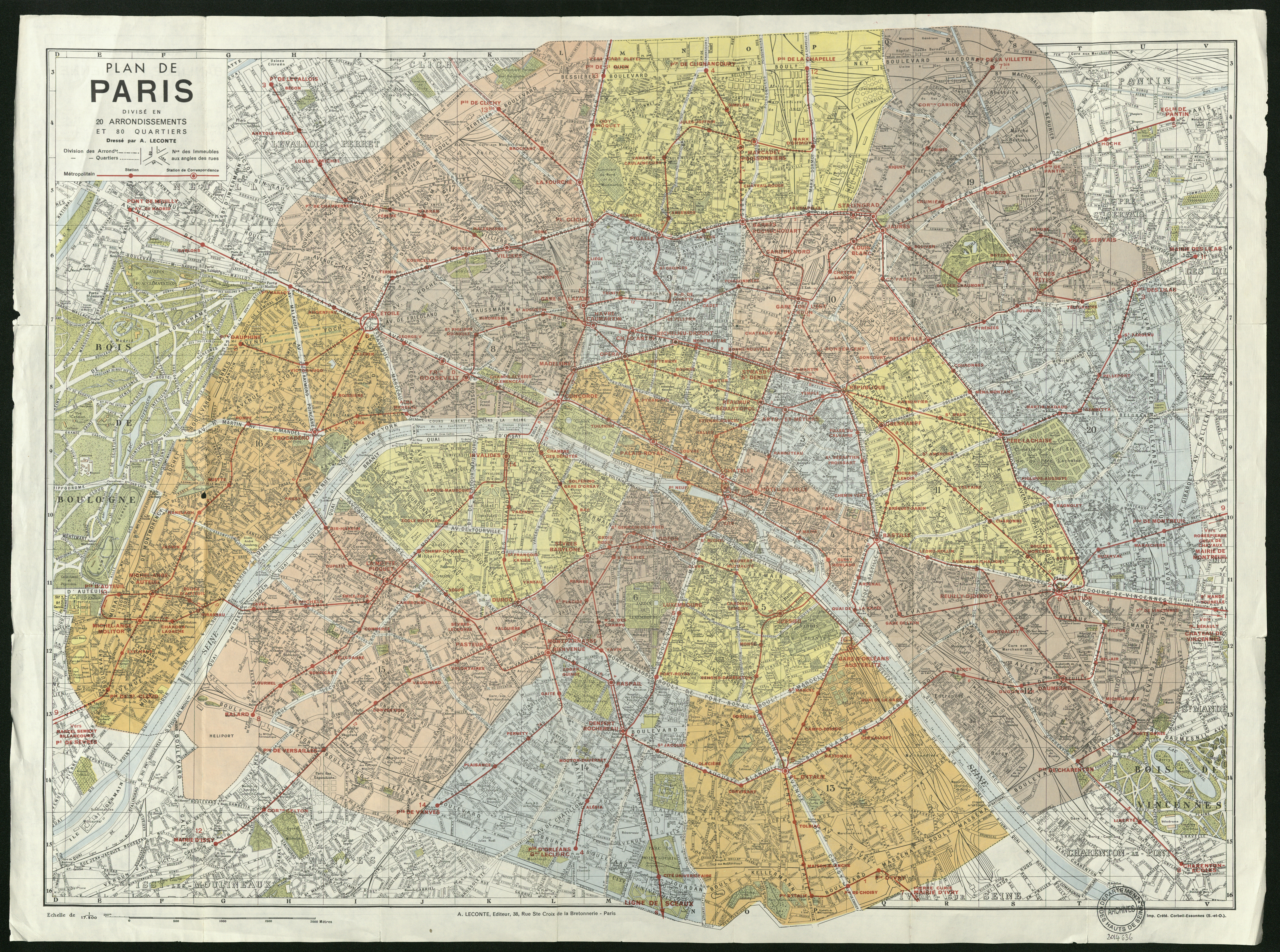 Nouveau plan de la région parisienne. [ca 1960]. Au verso : plan de Paris