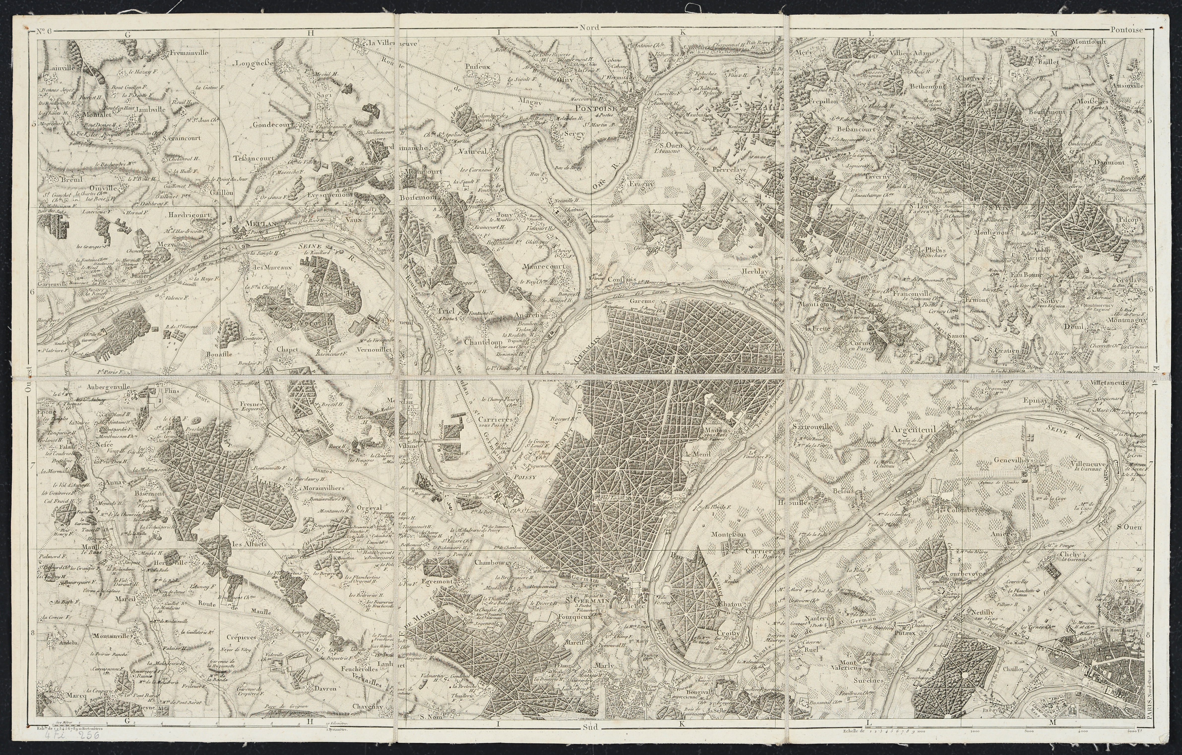 Atlas topographique en XVI feuilles des environs de Paris. 1800.