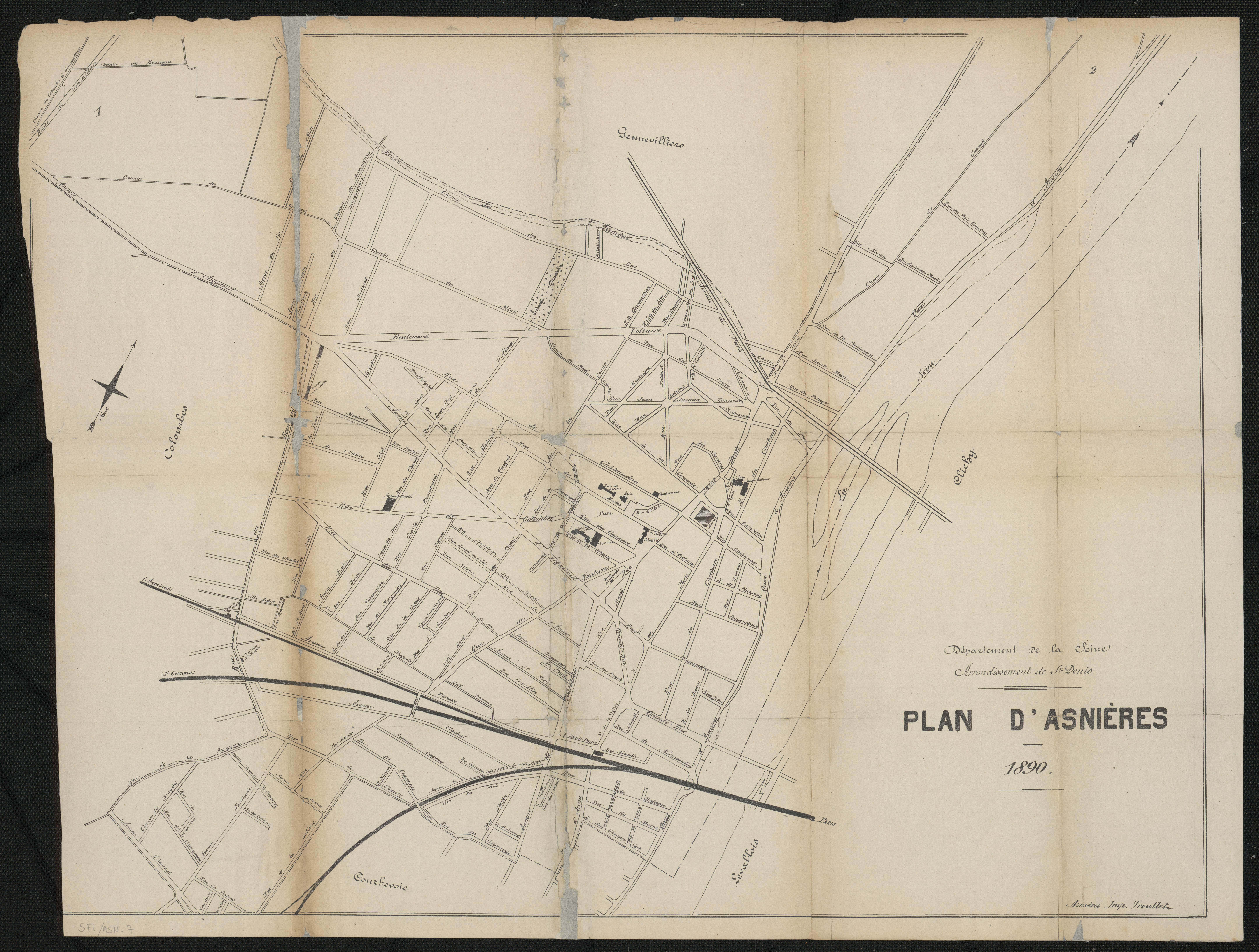 Plan d'Asnières. 1890