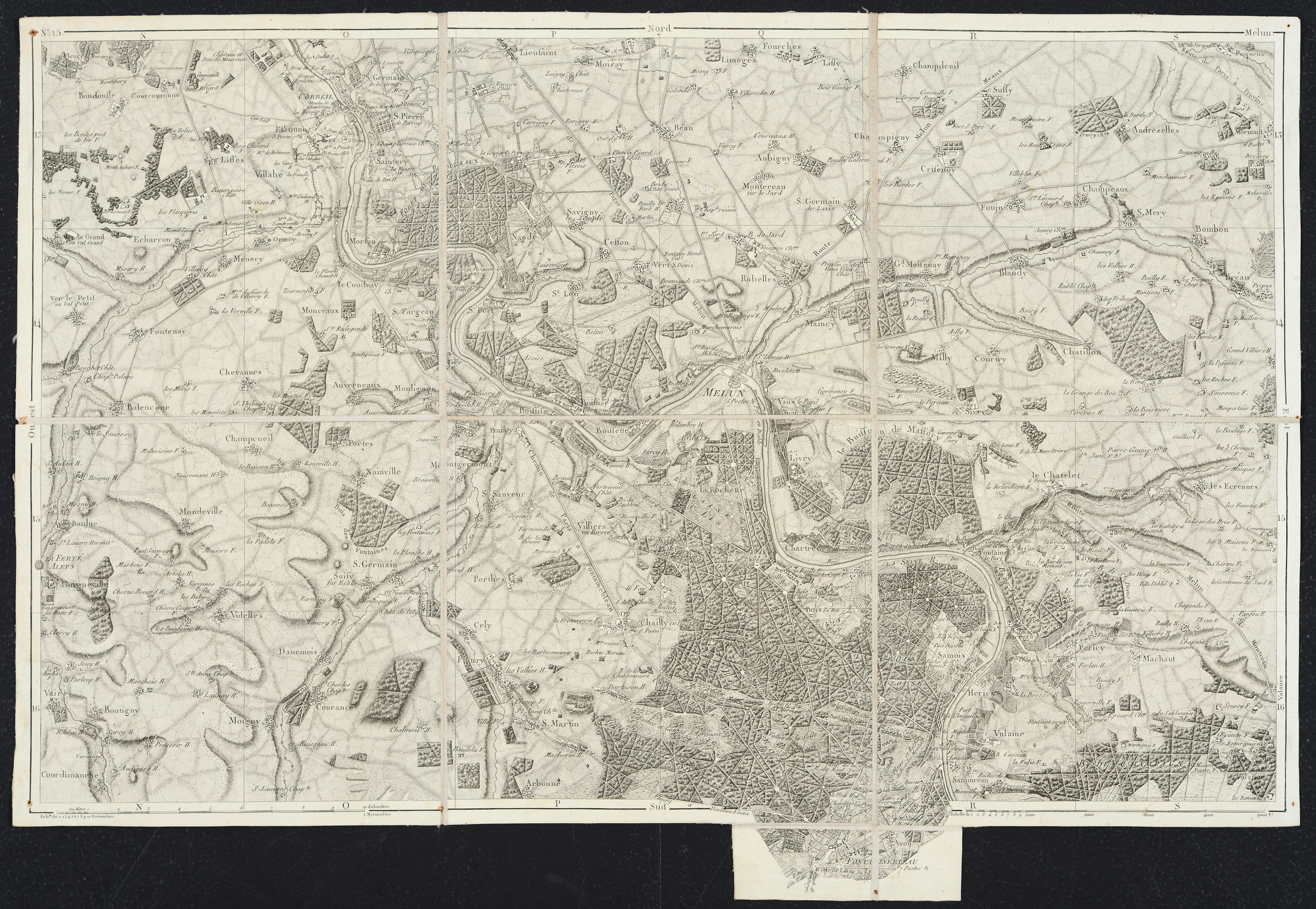 Atlas topographique en XVI feuilles des environs de Paris. 1800.