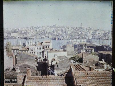Turquie, Constantinople, Galata vu de Stamboul. Panorama vers la colline de Galata